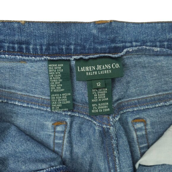 Lauren Jeans Ralph Lauren Crop Denim Womens Size 12 HIgh Rise Stretch Capri - Picture 8 of 16